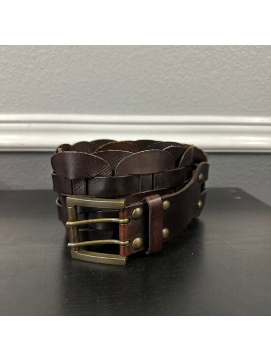 Lorena Antoniazzi Brown Leather Belt Women Medium Woven Statement Waist Italy main image 10